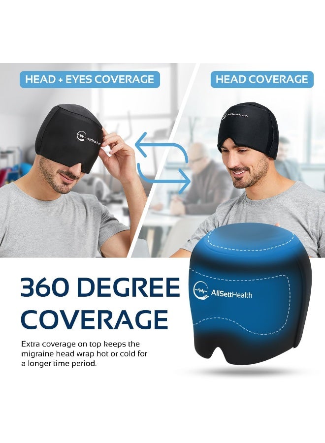 AllSett Health Migraine Relief Cap - Cold Headache Hat for Migraine | Headache Mask & Migraine Hat - Hot and Cold Therapy Cap for Puffy Eyes, Tension, Sinus and Stress Relief - Image 5